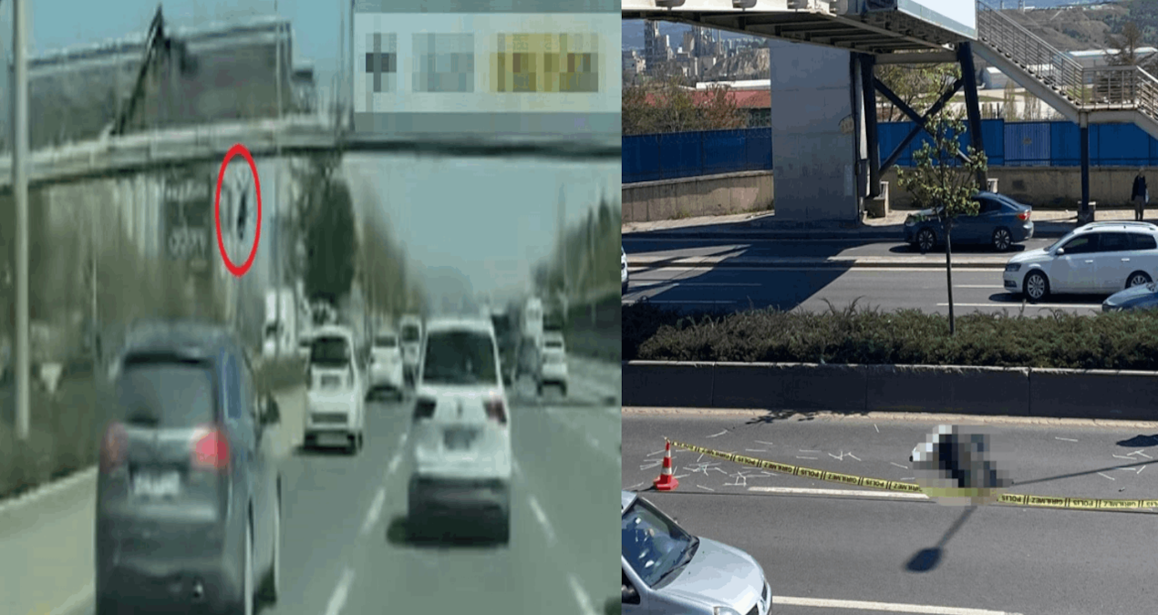 Üst Geçitten Düşen Adam, Otomobilin Altında Kalarak Hayatını Kaybetti