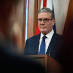 Britain's Prime Minister Keir Starmer speaks during a press conference at Downing Street in London